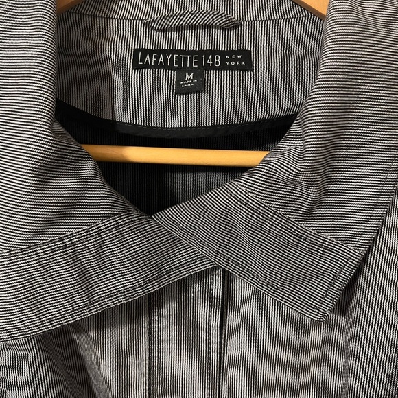 Lafayette 148 New York Utility Striped Drawstring Jacket Size Medium - Picture 2 of 8